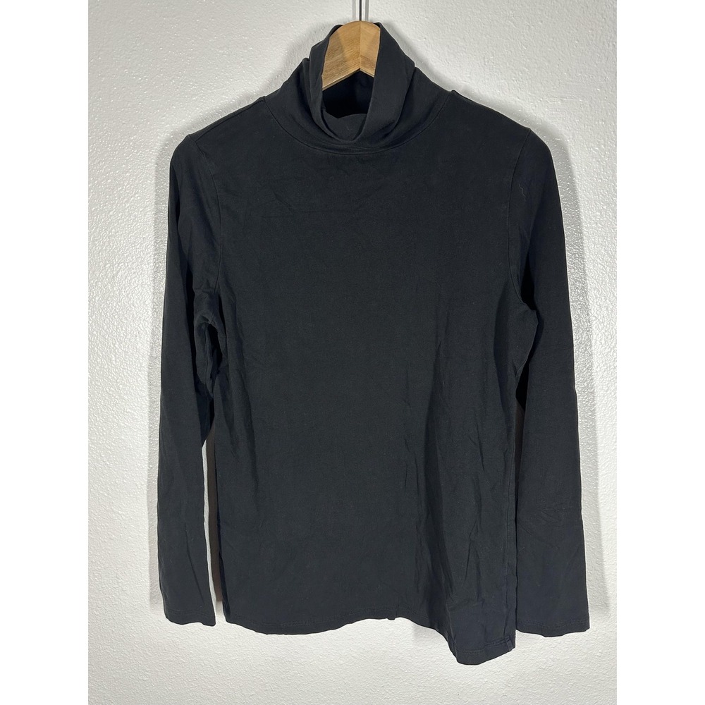 Liz Claiborne Shirt Womens Large Black‎ Turtleneck Long Sleeve Stretch Basics